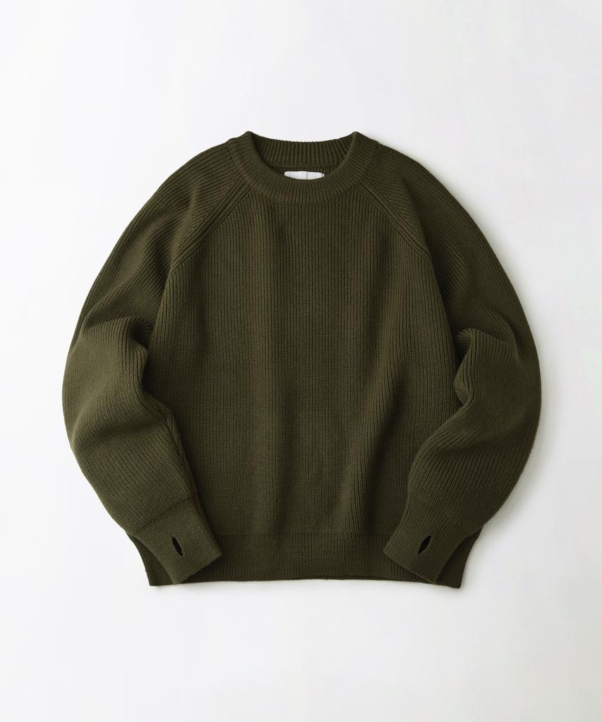 OUTSTANDING Raglan Crew Neck Knit_Olive