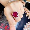 Inspired Design Silver 925 Diamond Square Transparent Red Ruby Rings for Women Gorgeous Engagement Ring Luxury Fashion Jewelry