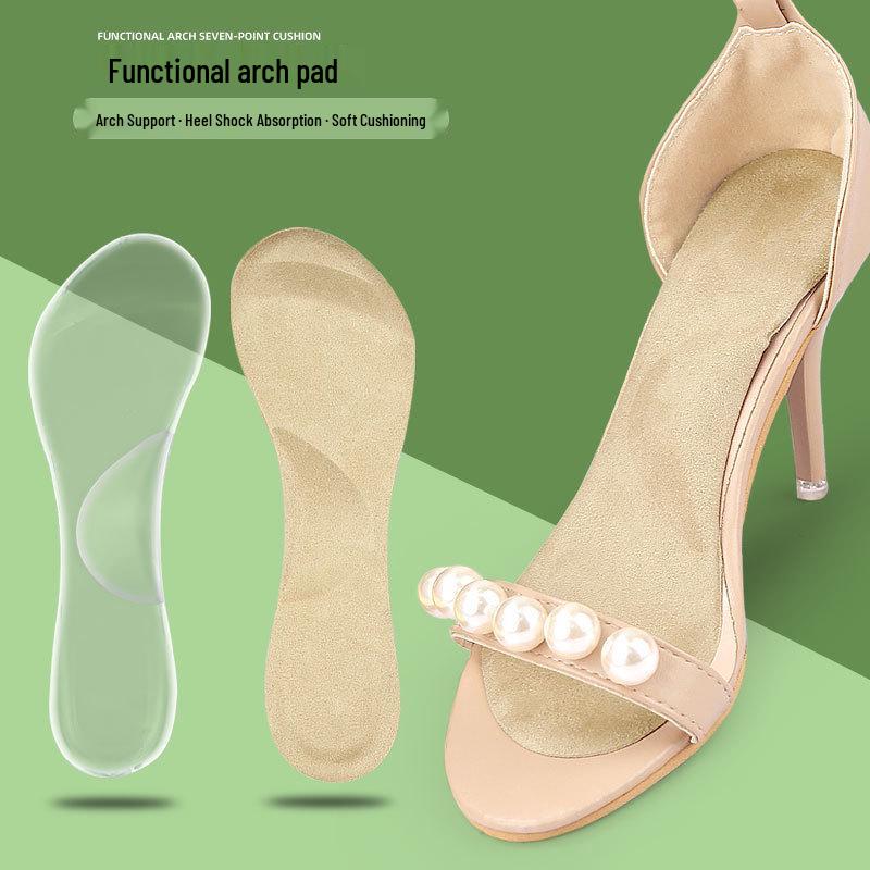 Women's Transparent High Heel Insole: Soft, Non-Slip, Arch Support Pad for Summer Sandals
