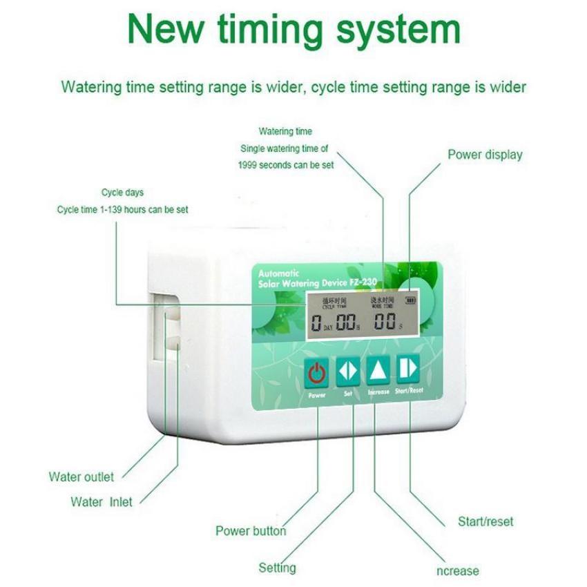 Automatisches Bewässerungsgerät mit Solarenergie, intelligenter Bewässerungstimer, Wasserpumpe, Bewässerungssystem, Gartenbewässerungssystem-Set, Tropfberieselung im Topf