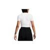 Nike Solid Color Crop Top Round Neck Short Sleeve T-Shirt Women Tops White FB2874-100