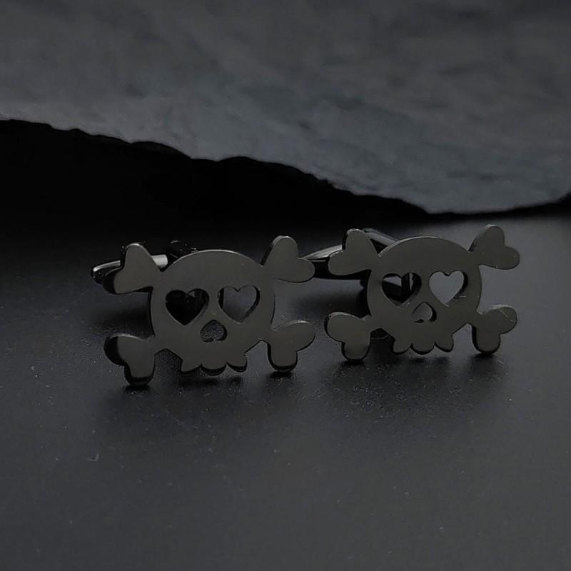Ghost Horse Skull Brooch Cufflinks Punk Creative Personality Style Stainless Steel Material Not Easy To Fade Wear-resistant Accessories Decoration