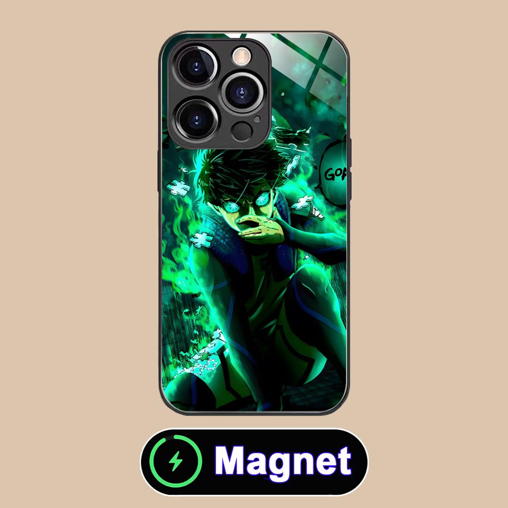 

Blue Lock Isagi Yoichi Glass MagSafe Mobile Phone Case for iPhone 17 16 15 14 13 12 11 Air Pro Max Plus Mini Colorful Cover iPhone 11 Pro Max