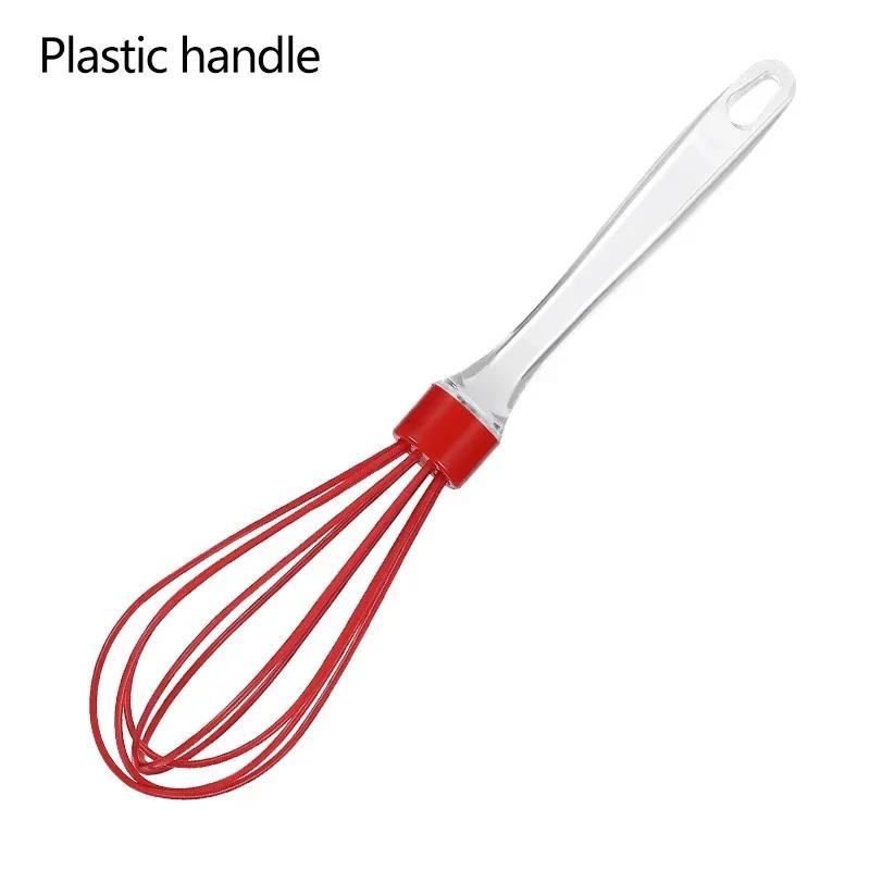 Silicone Manual Egg Beater Wooden Handle Egg Whisk Manual Egg Mixing Stirrer Kitchen Egg Tools Cream Blending Baking Gadgets