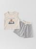 Cute Cartoon Tank Top & Casual Shorts Set for Baby Boys, Lightweight Summer Outfit for Infants & Toddlers, Class A.