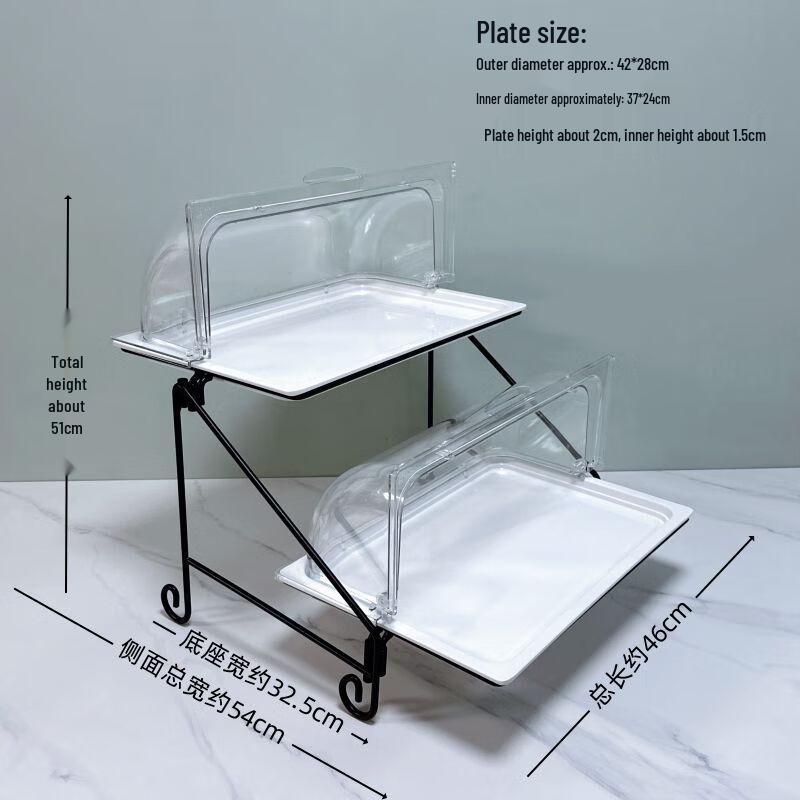 Transparent Cake & Dessert Display Tray with Flip Lid