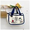 Cute cartoon Snoopy bento canvas bag large capacity multi-function portable canvas bag