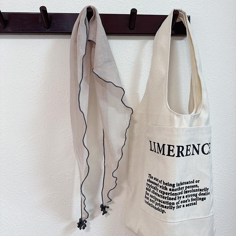 Solid Color Triangular Scarf Sweet Japanese and Korean Style Pendant Scarf Women's Thin Scarf Headscarf