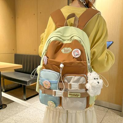 Color Junior High School Student Schoolbag Female Cute Large-capacity High School Student Travel Backpack Leisure Student Backpack Tide