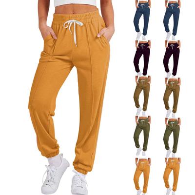 Women's Solid Color Casual Drawstring Solid Color Sports Corset Pant Pants