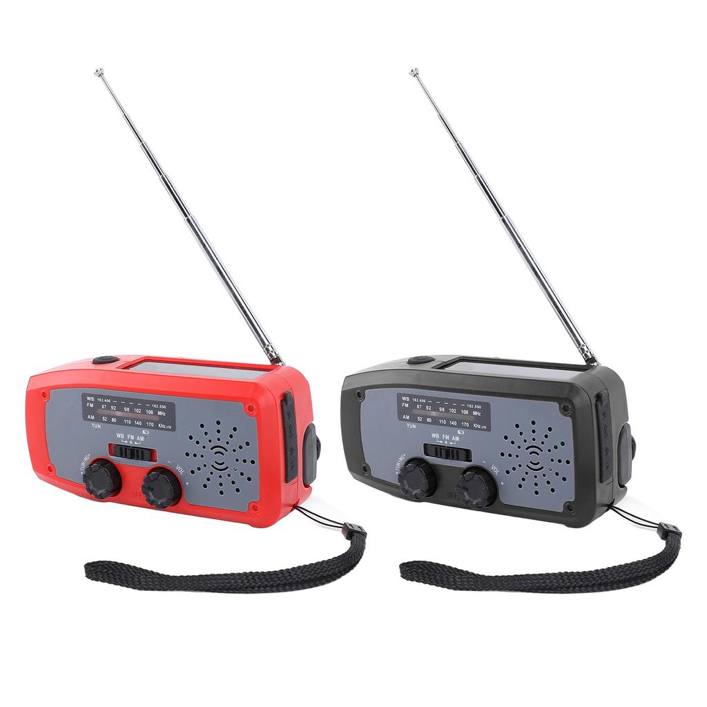 Radio portabil de urgență cu manivelă, cu lanternă LED, AM FM NOAA, radio meteo portabil cu baterie de 2000 mAh