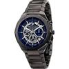 Stile Blue Stainless Steel Anthracite Gents Skeletonized Quartz Chronograph R8873642012
