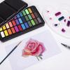 Künstler-Aquarellmalset 36 Farben feste Aquarellfarbe mit Wasserpinsel für Kinder Erwachsene Skizzieren Malen
