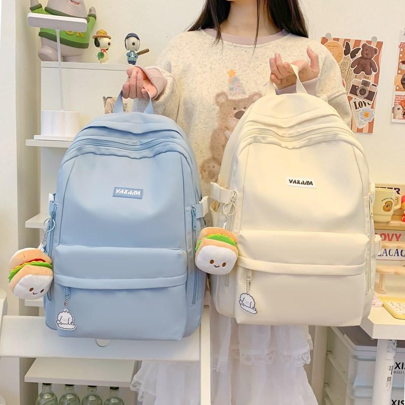 Japanese campus simple and versatile backpack, female heart small and fresh student large capacity schoolbag travel fashion backpack