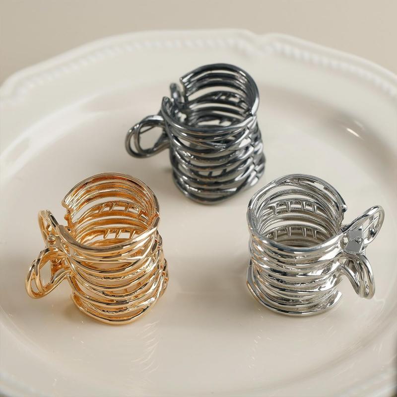 Fashion Gold Color Hollow Geometric Hair Clips Metal Hair Claw Cross Hairclip Headband Hairpin Hair Crab Women Hair Accessories