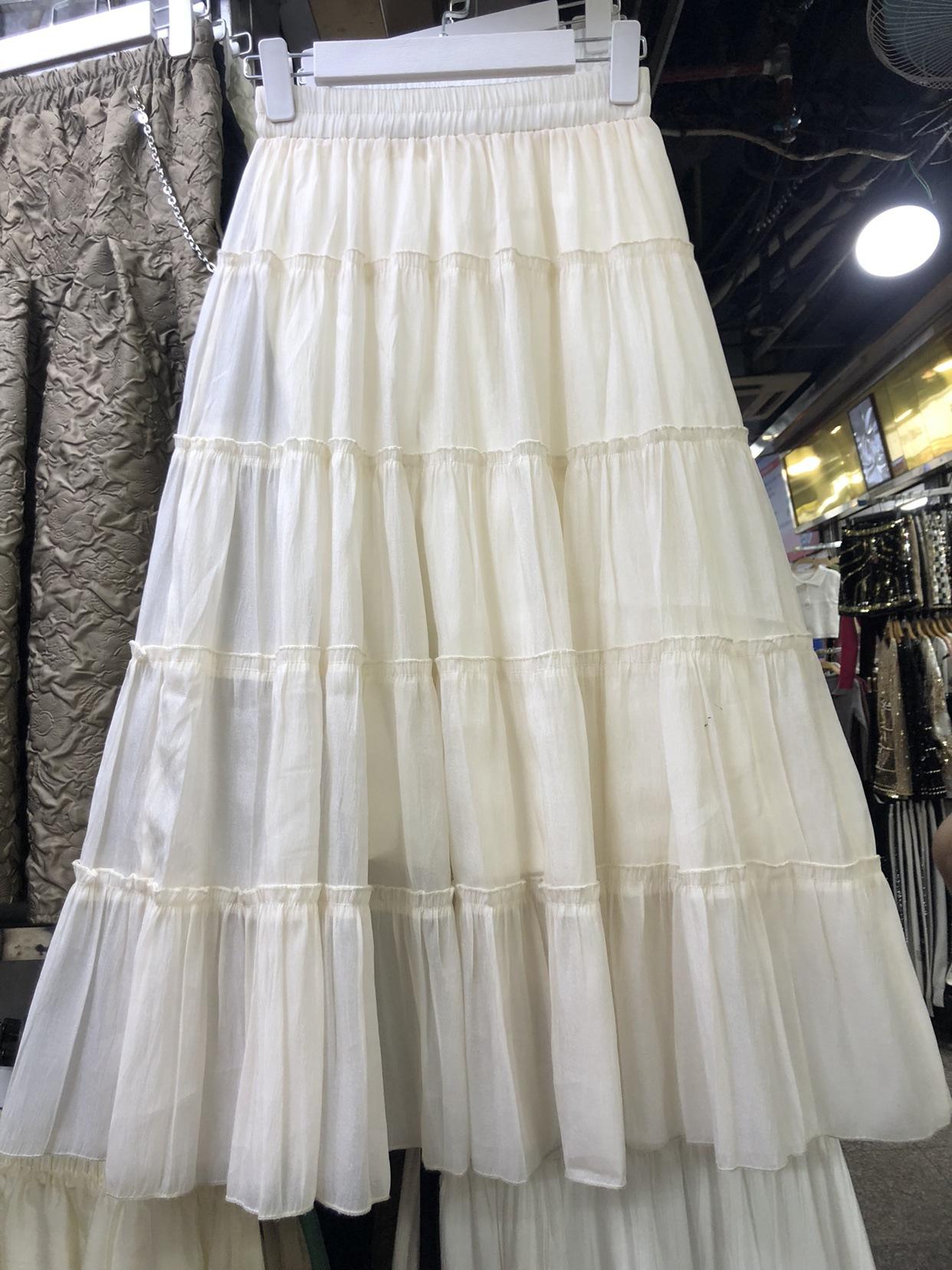 

Юбка из шифона, женская летняя юбка с высокой талией, юбка-торт, повседневная, средней и длинной длины, А-образная юбка с большим маятником и зонтиком One Size