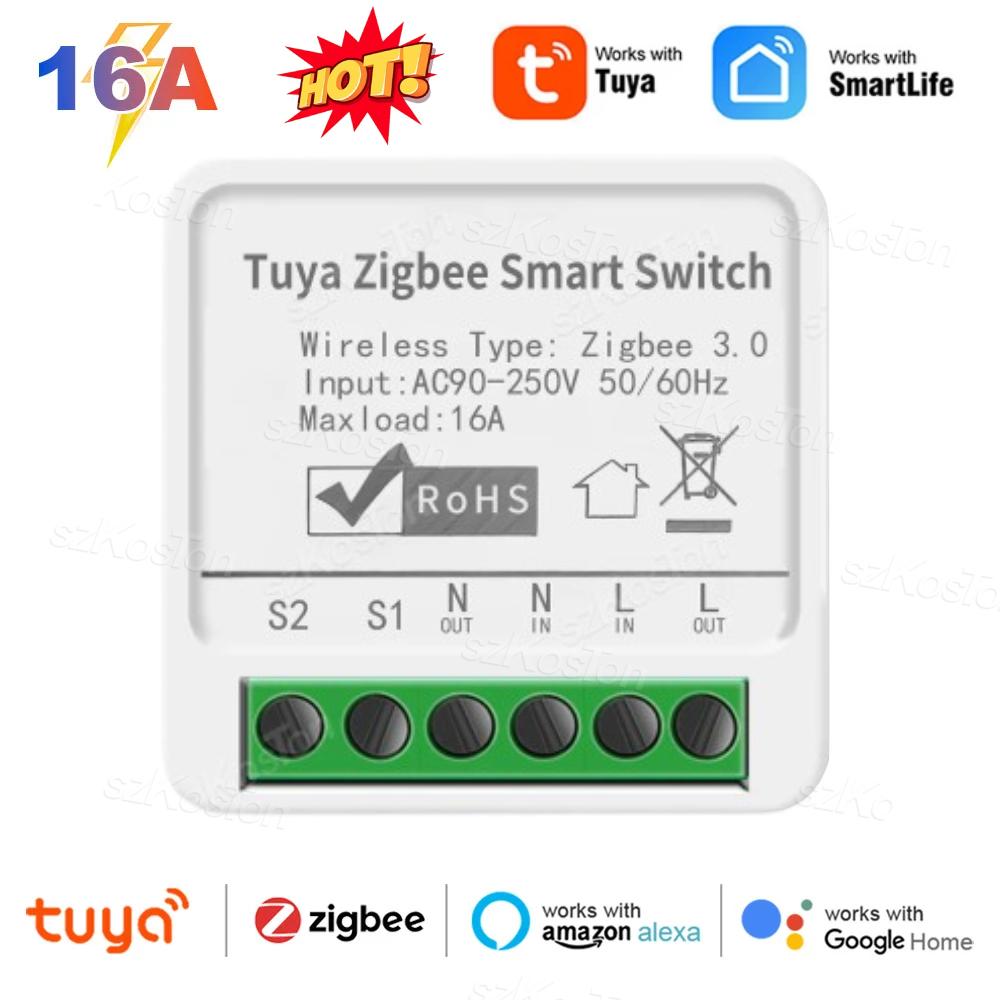 

Tuya Zigbee Smart DIY Switch Module Relay 16A Support Two Way Control Smart Life Timing Control Work With Alexa Google Home