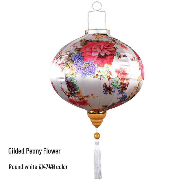 Gold-Edged Peony Palace Lantern - Chinese Style for New Year, Spring Festival, Weddings, Outdoor, or Housewarming Decor