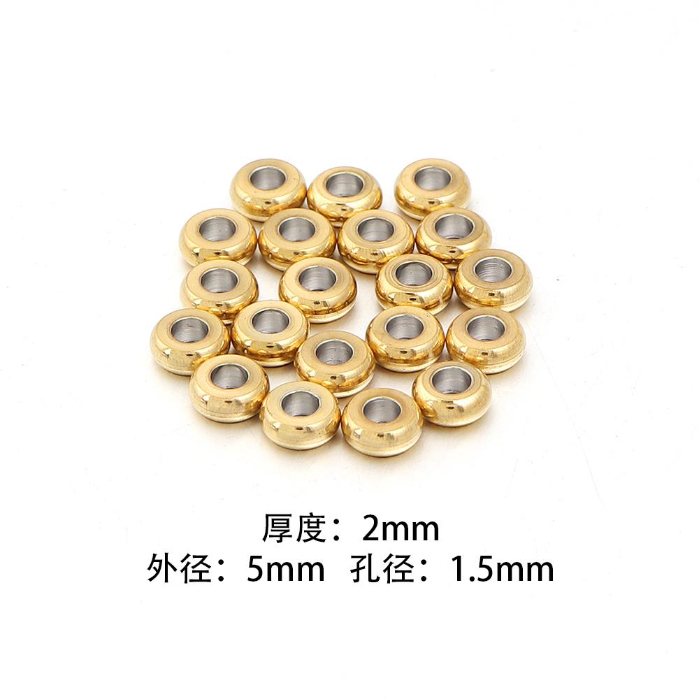 20/50pcs Stainless Steel Spacer Beads Flat Round Loose Wheel Beads For Jewelry Making DIY Charms Bracelet Necklace Accessories