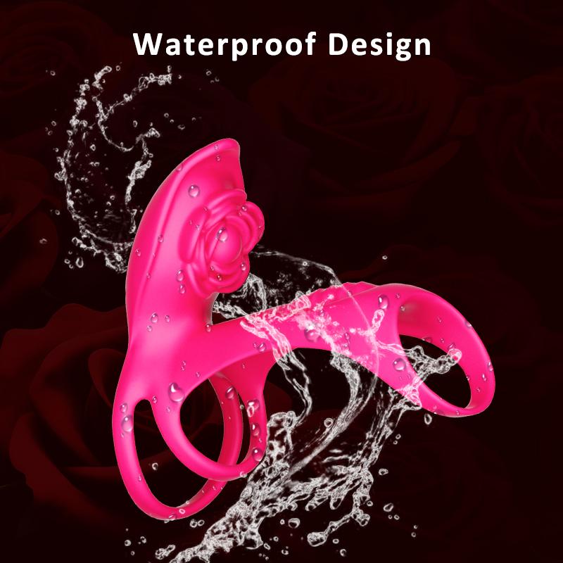 Rose Cock Ring Vibrator Penis Sleeve G Spot Clitoral Stimulator Delayed Ejaculation Penis Erection Vibrator Adult Products