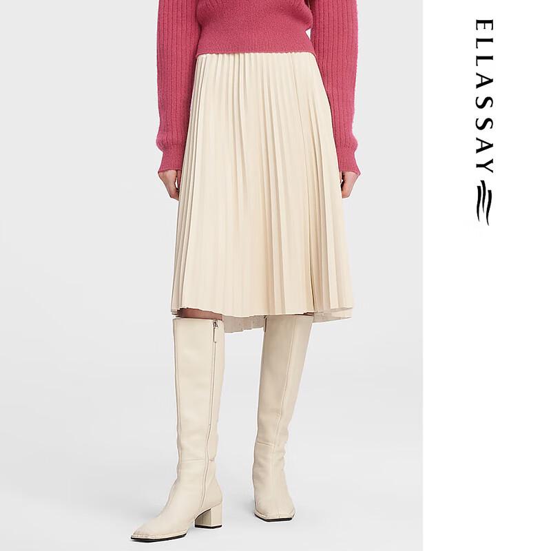 

ELLASSAY Draped Pleated Midi Skirt L