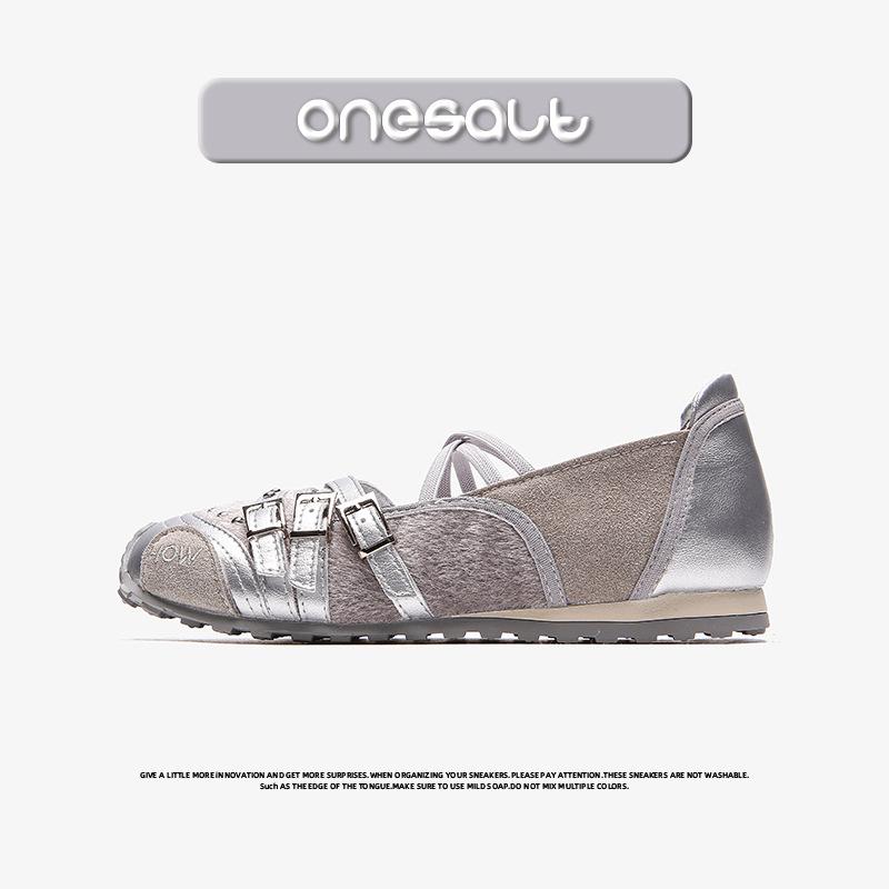 Sheepskin Version~ Retro Ballet Flats Women's 2025 Summer New Rivets Inner Height Increase Shallow Mouth Mary Jane Single Shoes