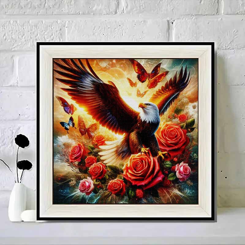 

New Arrival 5D DIY Full Circle Diamond Painting Eagle Embroidery Cross Stitch Home Decor Gift 20x20cm
