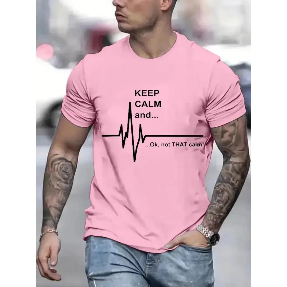 Keep Calm and Ok Not That Calm on Male T-Shirt Street Loose Tee Clothes Summer Hip Hop Tshirt Casual Crewneck Oversized Tee Tops