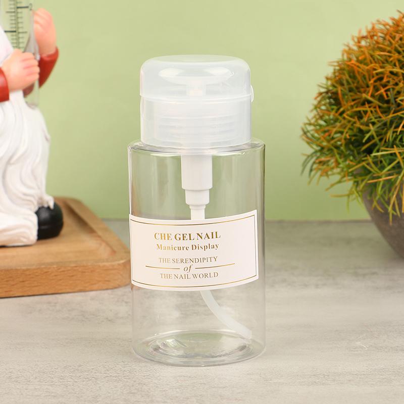 Nachfüllbare Flasche Nagelreiniger Behälter wiederverwendbar Presse Pumpe Spender leer