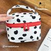Multi-Functional Polka Dot Makeup Bag Handheld Zipper Design Small Cosmetic Pouch Handbag Women Girls