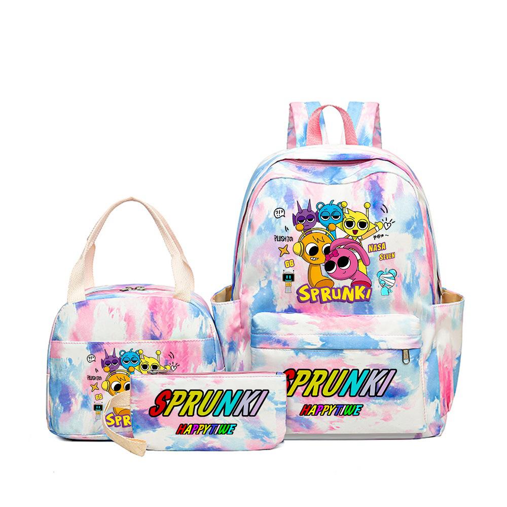 New Rhythm Box Heat Transfer Backpack Sprunki Music Game Primary and Secondary School Children's Schoolbag