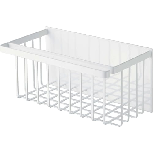 Yamazaki Tower Magnetic Bathroom Basket, White, Approx. W31 x D17 x H15cm, Bathroom Storage Rack, 5542