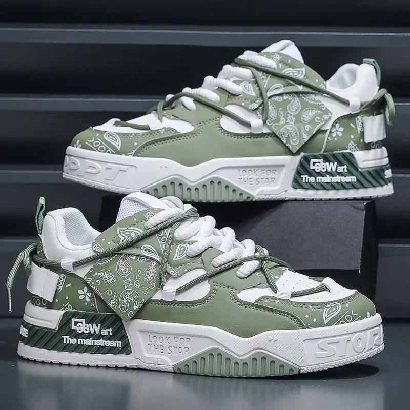 Korean Version Men Casual Shoes Spring Fashion Versatile Thick Sole Comfortable Board Shoes Outdoor Travel Sports Shoes