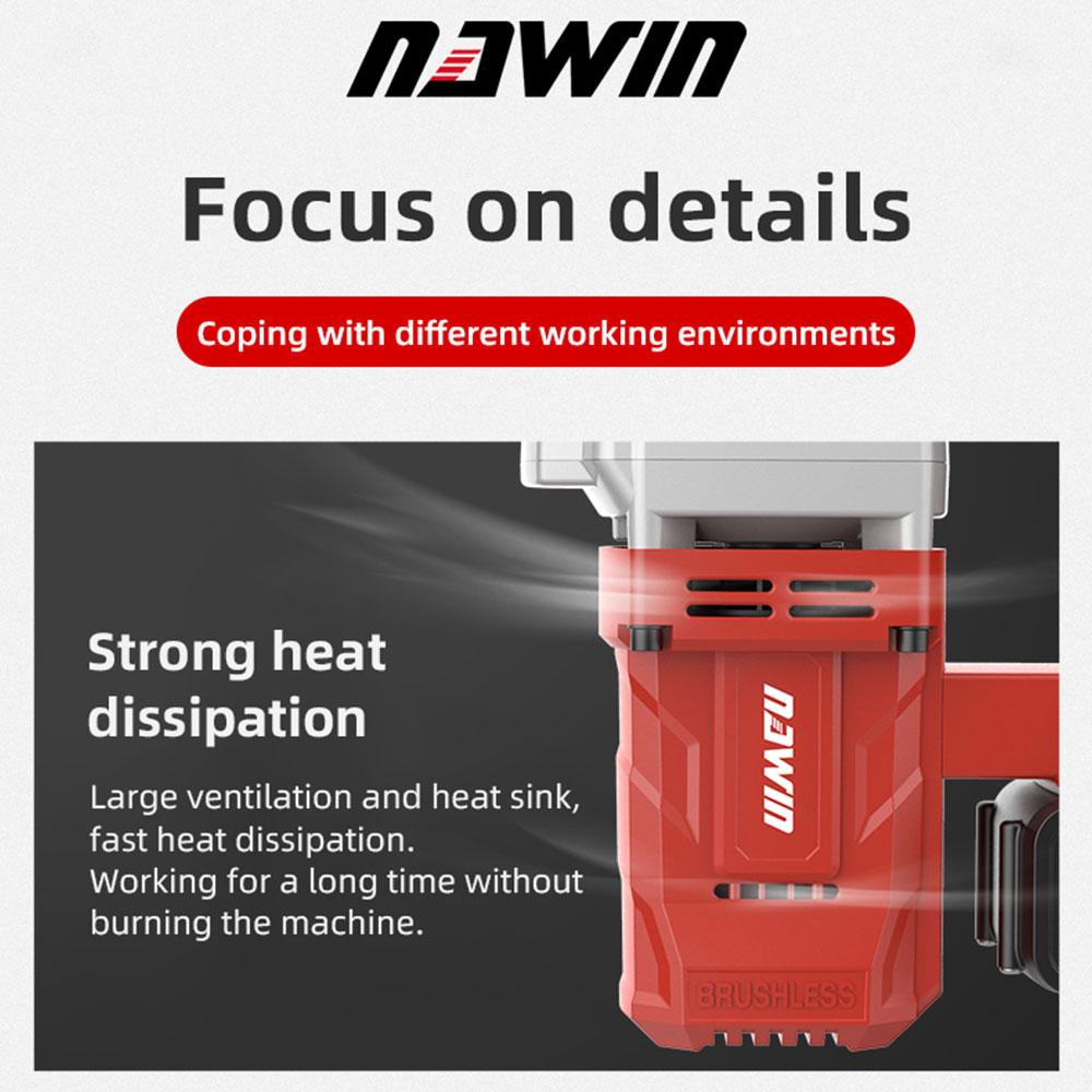 NAWIN Rotary Hammer High Power Heavy Impact Electric Hammer Concrete Breaker 21V Brushless Electric Hammer Power Tool