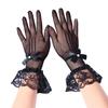 Lace Women Driving Gloves Five-finger Wedding Gloves Elegant Fishnet Mittens  Summer