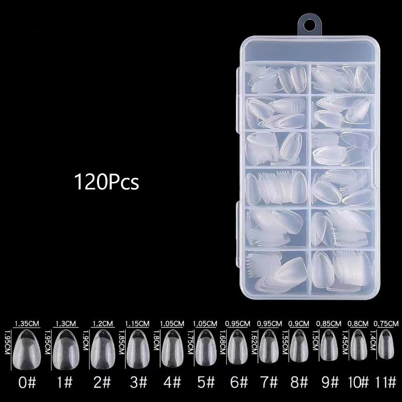 Soft Gel False Nail Tips 120/240/504/600Pcs Semi-matte Finish Square Almond French Coffin Full Cover Extensions Fingertip Set