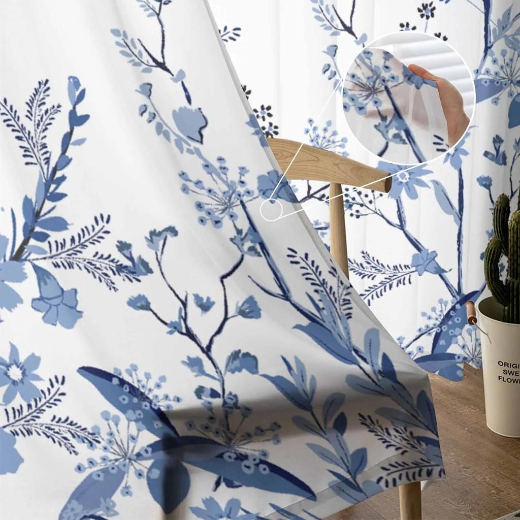 Pflanzen Blumen Aquarell Tüll Vorhänge für Wohnzimmer Sheer Vorhang für Schlafzimmer Küche Jalousien Voile Vorhänge