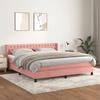 Exclusive House - Slatted Bed Base with Pink Mattress 160x200 Cm Velvet