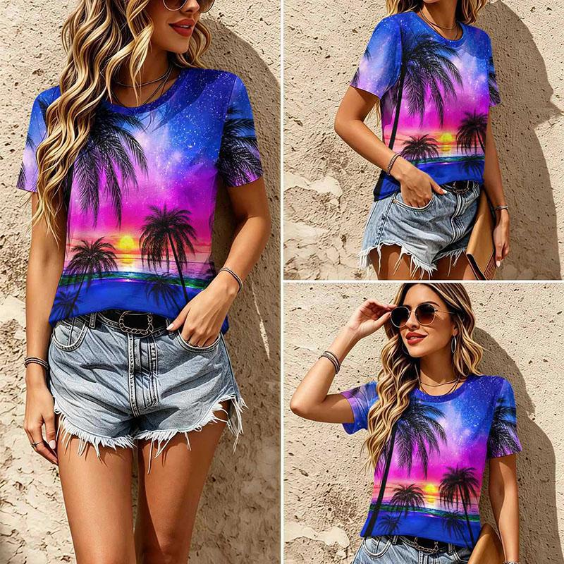 Vintage Ethnic Floral Print Tee Crew Neck Distressed Boho Casual Short Sleeve Pullover T Shirt Top