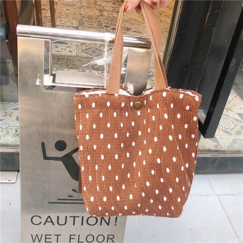 12 small fresh and cute small cloth bags women's wrinkled cloth printed handbags Bento bags