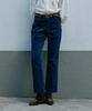 GREENBUTTER Corduroy Semi Boot-Cut Pants (Navy)