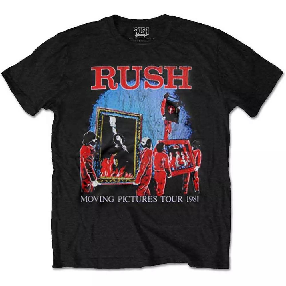 Rush Moving Pictures Tour T-Shirt Black New 2025 New Personalized European and American Y2k Vintage Trendy Cool