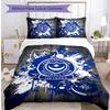 Set Lenzuola Stampato 3 Pezzi Portsmouth FC Traspirante Copripiumino con Federe Biancheria da Letto Decorativa per Camera da Letto Casa