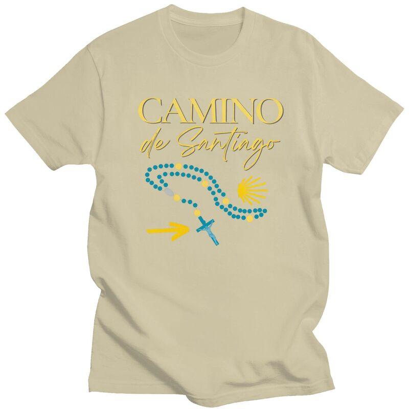 Custom Mens Buen Camino De Santiago T Shirts Short Sleeves Cotton Tshirts Tshirt Leisure Tee Loose Fit Clothes