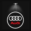 2026 Hot 2/4PCS car door LED laser logo projector allroad Sline is suitable for Audi QUATTRO brand new welcome light tricolor logo badge.