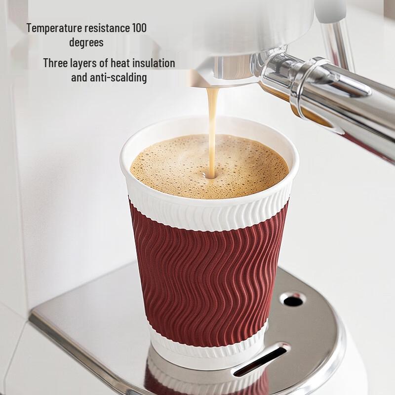 Temeiju Thickened Anti-Scald Disposable Coffee Cups with Lids