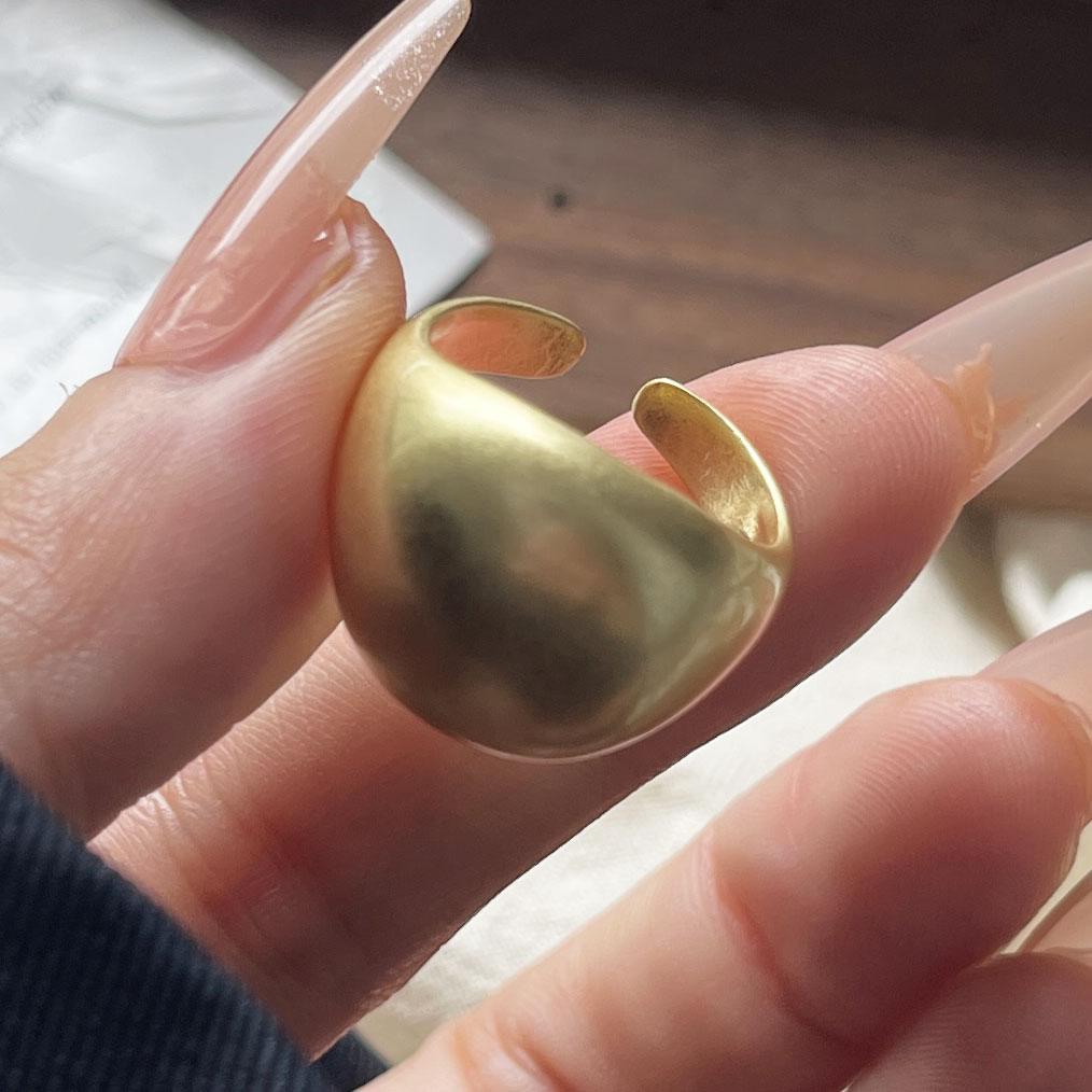 

925 Sterling Silver Rings For Women Geometric Fine Jewelry Finger Adjustable Simple Gold Ball Ring For Party Birthday Gift resizable