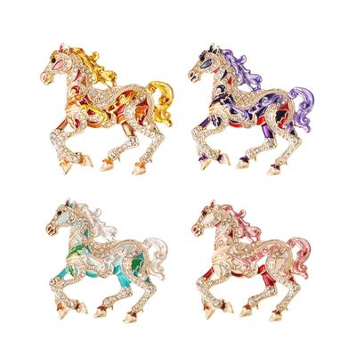Sturdy Alloy Chinese Zodiacs Horse Brooch for Fashion Accessories and Special Occasions