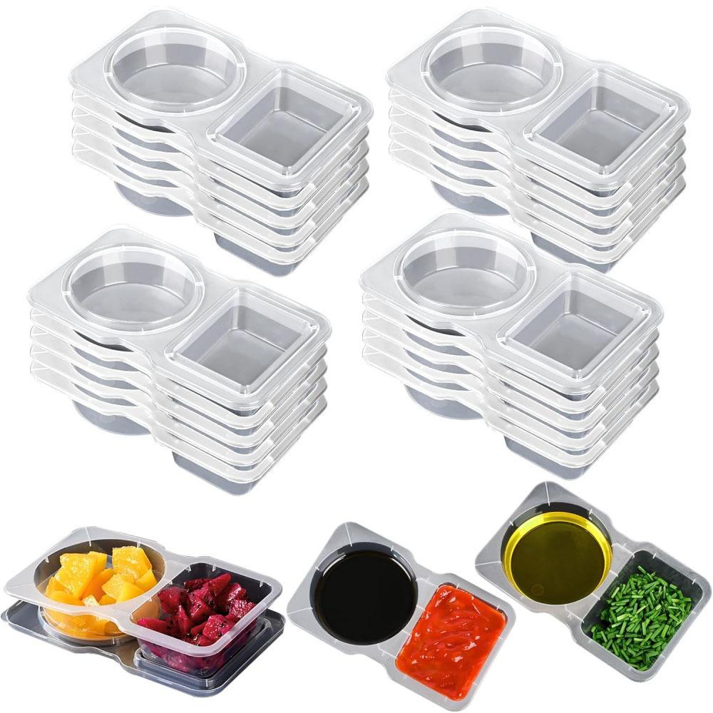 Disposable Sauce Plastic Box Seasoning Box Cup Dipping Sauce Oil Vinegar Chili Sauce Box Dipping Sauce Salad Dressing