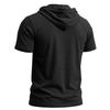 Men’s T-shirts Hooded Short Sleeves Cotton Shirts Fitness Tops Casual Street Punk Hip Hop Style Wear